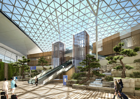 Seen is the inside of the second terminal of Incheon International Airport. The new terminal is part of the state company’s third development plan to better meet increasing demand.