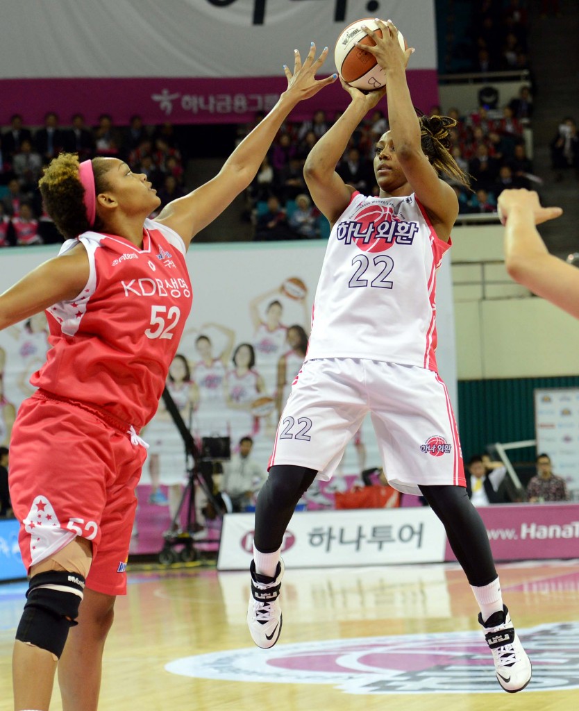 Monica Wright, right, was averaging 10.2 points and 3.7 rebounds while playing less than 14 minutes per game. (Newsis) 