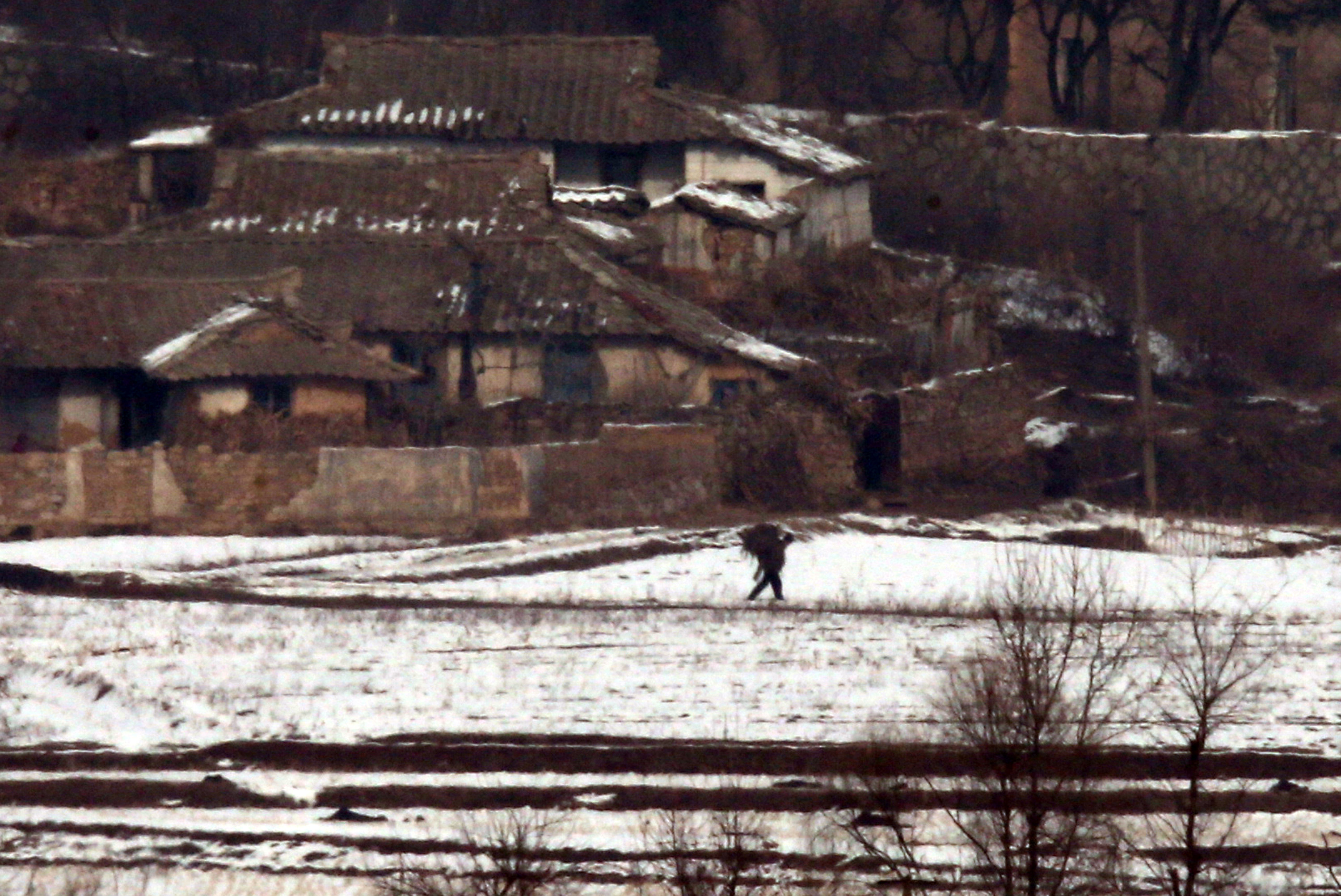 A view of North Korea from  an observation deck in Incheon, South Korea. (Yonhap)