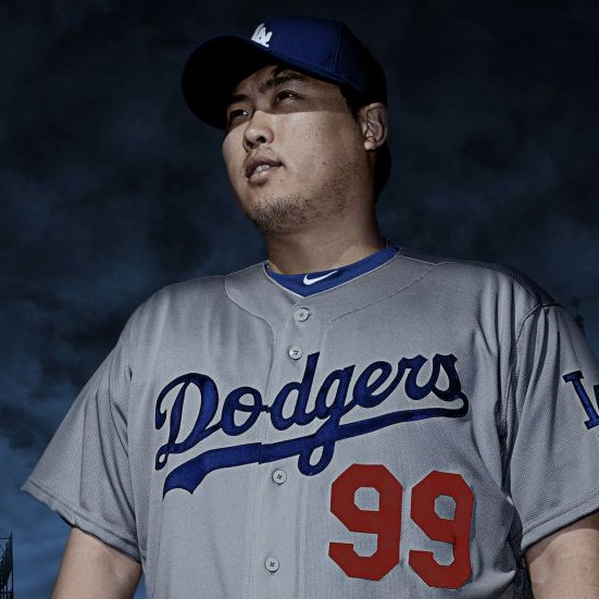 The Los Angeles Dodgers released  photos of their new alternate road uniform with Ryu Hyun-jin as one of the models. (Dodgers Photo)