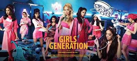 Girls’ Generation members pose in this promotional photo for their fourth mini-album “Mr. Mr.”