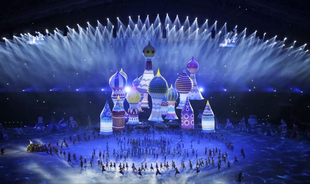 Artists perform during the opening ceremony of the 2014 Winter Olympics in Sochi, Russia, Friday, Feb. 7, 2014. (AP Photo/Mark Humphrey)