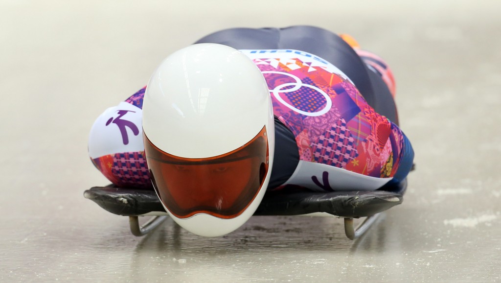 Yun Sung-bin in skeleton made some noise after the two opening races at Sanki Sliding Center. (Yonhap)
