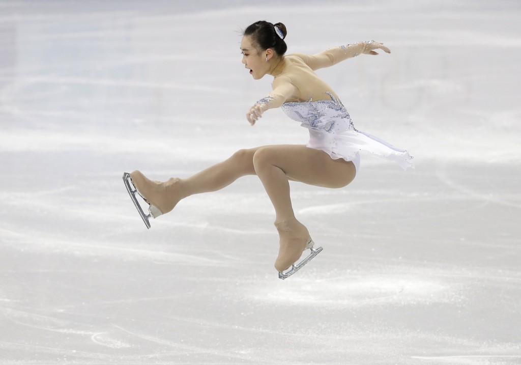 Park So-Youn of South Korea competes in the women's short program figure skating competition at the Iceberg Skating Palace during the 2014 Winter Olympics, Wednesday, Feb. 19, 2014, in Sochi, Russia. (AP Photo/Darron Cummings) 