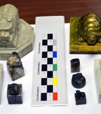 The nine seals confiscated last year include three national seals of the Korean Empire, one royal seal of the Korean Empire and five signets of the Joseon Royal Court of the Joseon Dynasty. The Korean Empire (1897-1910) succeeded the Joseon Dynasty (1392-1910). (ICE photo)