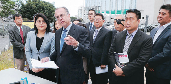 A press conference was held in Koreatown with Akin Gump, KAC and KABA on Monday. / Park Sang-hyuk, The Korea Times