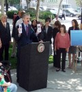 City Attorney Mike Feuer speaks in downtown L.A. about the senior cyber safety campaign.