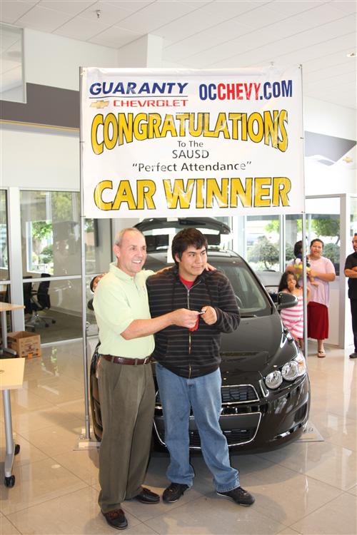 In 2012, Middle College High student Giovanni Amigon was the lucky winner. (Photo-www.sausd.us)  