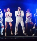 Holograms of singer Psy and dancers are screened at the Klive concert hall in Euljiro, Seoul, Jan. 16, which is capable of projecting holographic content. The venue and the concert have been co-arranged by the Ministry of Science, ICT and Future Planning, KT and YG Entertainment. (Courtesy of KT)