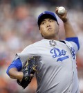 Dodgers starter Ryu Hyun-jin signed a six year $36 million contract in 2013. (AP Photo/Ben Margot)