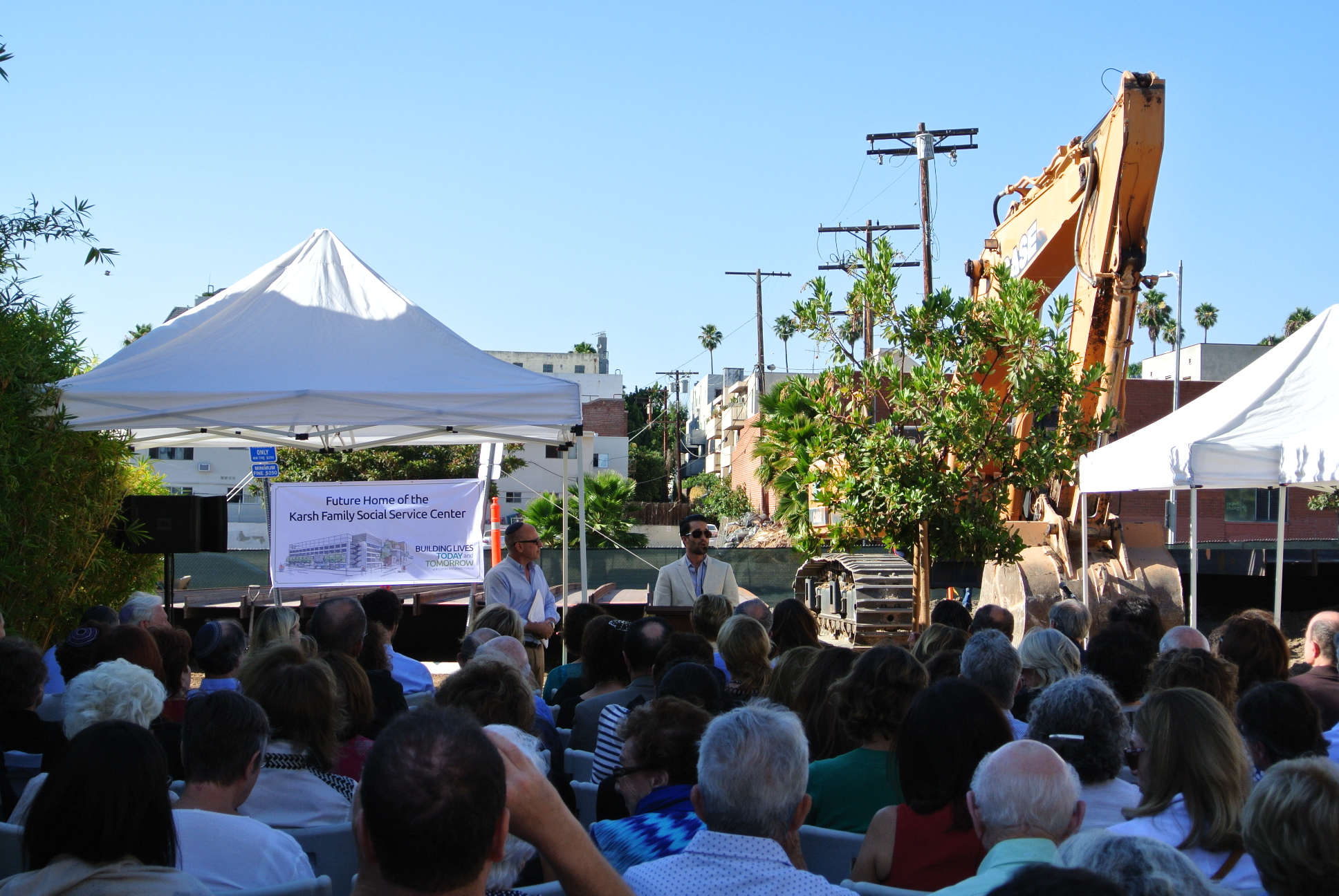 The Wilshire Boulevard Temple held a groundbreaking ceremony Sunday to announce the Karsh Family Social Service Center.