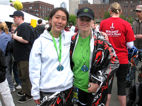Maggie Kim, left, with Mari Jo Steiner at the 2011 Seattle Rock 'n' Roll Half Marathon. (LifeCenter Northwest)