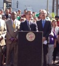 In a speech Monday at City Hall, Mayor Eric Garcetti said police will no longer comply with a federal mandate to do immigration holds without judicial review.(Photo credit: LA Mayor’s Office/Twitter)