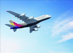 Asiana Airlines A380 super jumbo. (Yonhap file photo)
