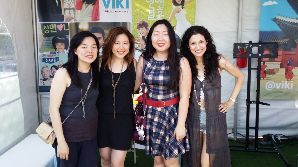 Dramabeans runners Javabeans and Girlfriday, second and third from left, pose at KCON. (Courtesy of Dramabeans)