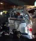 A rental van that crashed into a protective wall near Youngdong Expressway killed two members of Ladies' Code. (Yonhap)