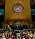 President Park Geun-hye, of South Korea, addresses the 69th session of the United Nations General Assembly, at U.N. headquarters, Wednesday, Sept. 24, 2014. (AP Photo/Richard Drew)