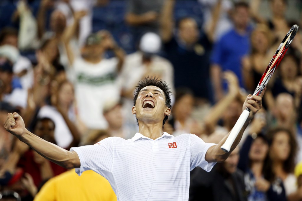 Kei Nishikori is the first Japanese man to make the semifinals of a Grand Slam since 1918. (AP)
