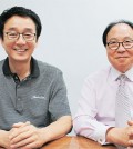 Los Angeles Korean Festival Foundation President Kim Joon-bae, right, and Park Yoon-sook, foundation chairman of the board.
