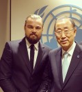 Leonardo DiCaprio, left, with U.N. Secretary General Ban Ki-moon. (Leonardo DiCaprio Facebook)