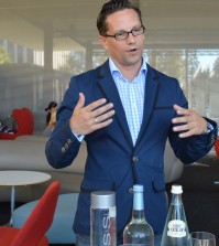 (General Manager and renowned water sommelier, Martin Riese, explains what to look for while tasting different types of water.)