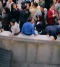 The moment of ventilation grate collapse was captured by one fan's cell phone camera. (Yonhap)