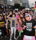 Attendees at K-Town Night Market Halloween Food Festival in Koreatown. (Park Sang-hyuk/The Korea Times)