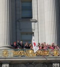 A flag hoisting ceremony at San Francisco City Hall Thursday celebrates Korea's Foundation Day.