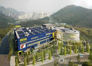 A bird's-eye view of IKEA Korea's first South Korean store in Gwangmyeong, south of Seoul. It is scheduled to open on Dec. 18. (Yonhap)
