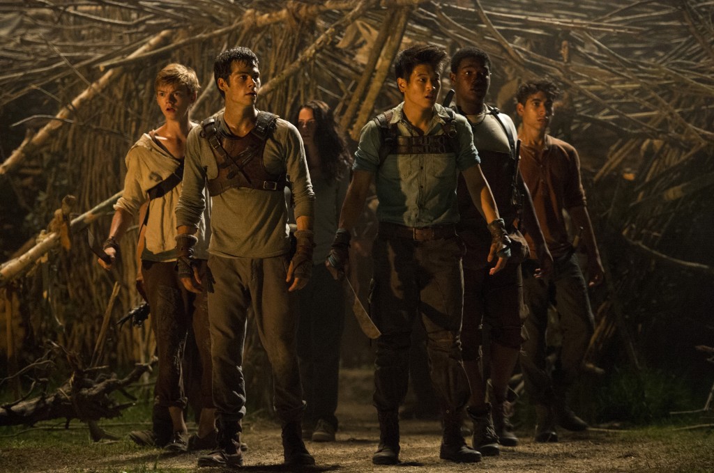 Ki Hong Lee, third from right, in "The Maze Runner," 2014. (Ben Rothstein/Twentieth Century Fox)