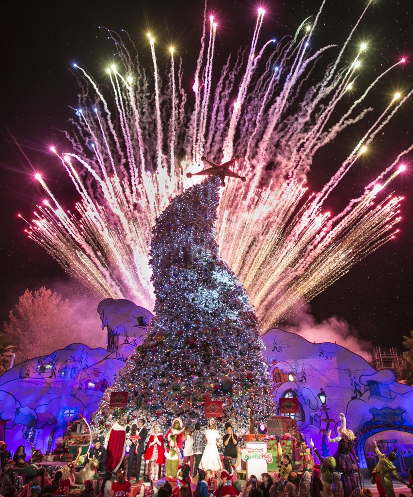 Los Angeles Mayor presents Universal Studios Hollywood with first ever "Grinchmas" Mayoral Proclamation, going the Grinch, Max the dog and the Whoos of Whoville to light the "Grinchmas" Tree Dec. 4, 2014. (Photo by David Sprague)