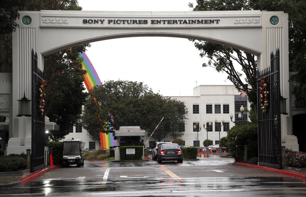 Cars enter Sony Pictures Entertainment headquarters in Culver City, Calif. on Tuesday, Dec. 2, 2014. The FBI has confirmed it is investigating a recent hacking attack at Sony Pictures Entertainment, which caused major internal computer problems at the film studio last week. (AP Photo/Nick Ut)