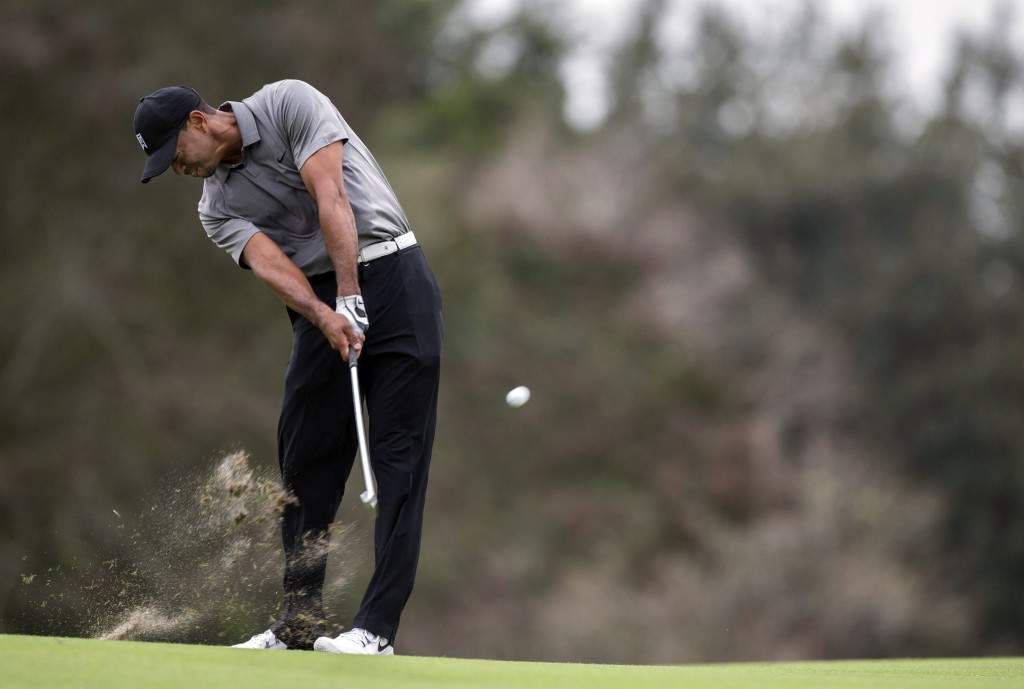 Tiger Woods hits from the second fairway during the second round of the Hero World Challenge golf tournament on Friday, Dec. 5, 2014, in Windermere, Fla. (AP Photo/Willie J. Allen Jr.)