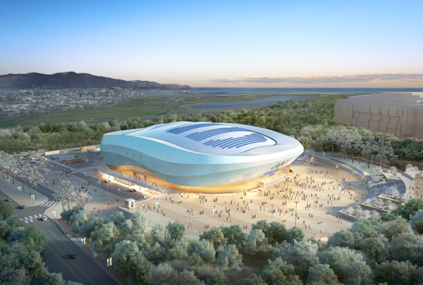 Released on July 16, 2014, is the image of the ice rink for figure and short-track speed skating events at 2018 Winter Olympics in Pyeongchang to be built in Gangneung, Gangwon Province. (Yonhap)