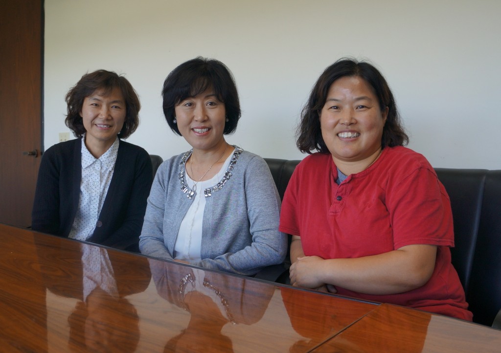 The ___'s Kang Jung-sook, left, Kim Sook-young, Ahn Ji-eun.