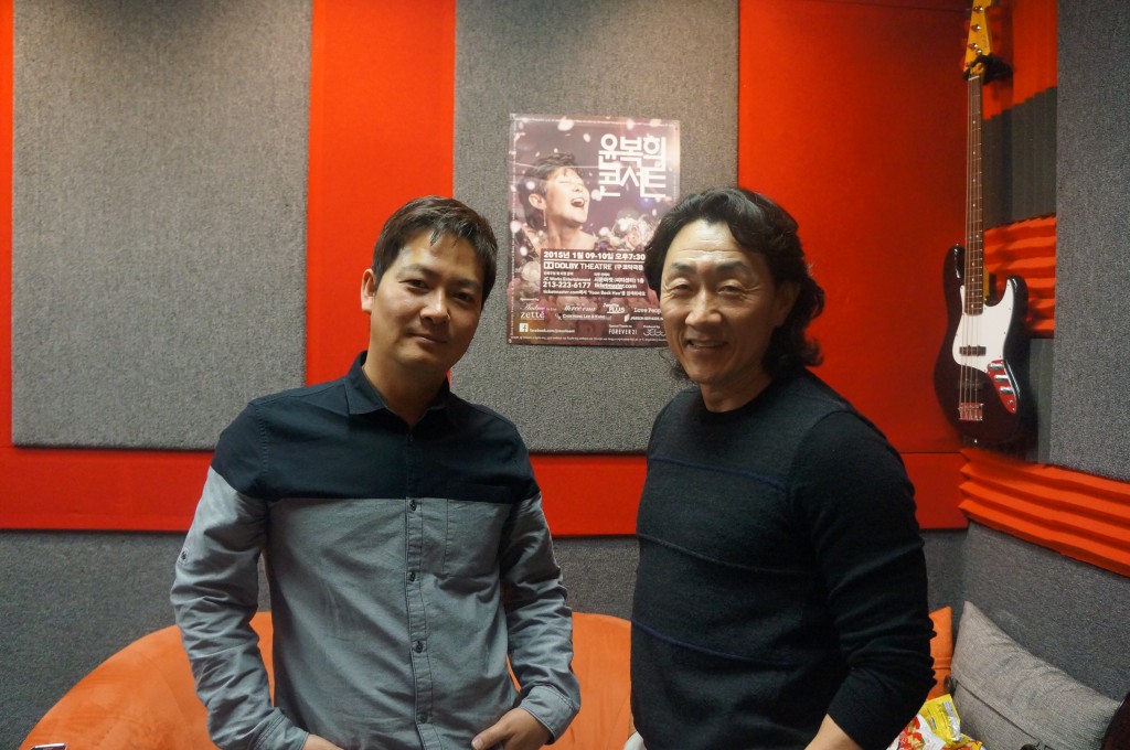 Heo Joon-ho, right, with JC Works Entertainment co-CEO Kim Jung-hoon.