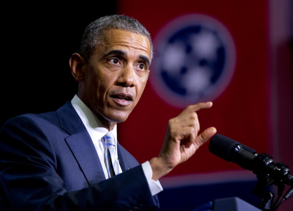 President Barack Obama speaks at Pellissippi State Community College, Friday, Jan. 9, 2015, in Knoxville, Tenn., about new initiatives to help more Americans go to college and get the skills they need to succeed. (AP Photo/Carolyn Kaster)