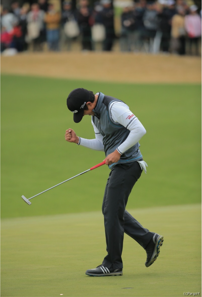 A celebratory fist pump is always appropriate after a tournament winning putt. (Courtesy of David Oh)