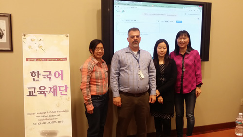Milpitas Public Library librarian Stephen Fitzgerald, second from left, with culture program participants.