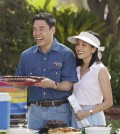 In this image released by ABC, Randall Park, left, and Constance Wu appear in a scene from the new comedy series "Fresh Off the Boat." (AP Photo/ABC, Nicole Wilder)