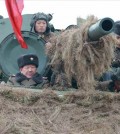 Hwang Pyong-so, a top military aide to North Korean leader Kim Jong-un, rides in an armored military vehicle during a river-crossing training exercise in this photo released by Rodong Sinmun on Jan. 27, 2015. (Yonhap)