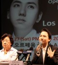 During the press conference at the Korean Cultural Center in Los Angeles, Lim made a surprise announcement that he will be performing at the 41st Annual Korean Festival's closing ceremony on Sunday. (The Korea Times / Park Hyun-jung)