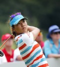 Lydia Ko of New Zealand tees off on the 17th hole during the second round of the HSBC Women's Champions golf tournament on Friday, March 6, 2015 in Singapore. (AP Photo/Wong Maye-E)