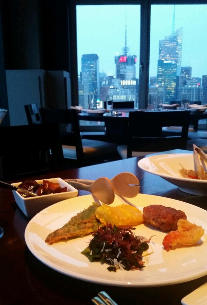 This Feb. 26, 2015 photo shows the interior of Gaonnuri, a Korean restaurant with views of Manhattan from the 39th floor of a building on West 32nd Street in New York. The restaurant is one of a number of Korean eateries and karaoke bars on the street, called Korea Way or Koreatown. (AP Photo/Danny Harpaz)