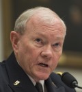 Joint Chiefs Chairman Gen. Martin Dempsey testifies on Capitol Hill in Washington, Wednesday, March 18, 2015, before the House Armed Services Committee hearing on President Obama's use of military force proposal against IS and the Defense Department's budget. (AP Photo/Molly Riley)