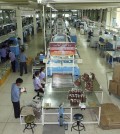 North Korean employees work at a factory at the industrial complex in the North's border town of Kaesong. The joint factory park reopened earlier in the day, more than five months after it was shut down amid rising tensions across the border of the two Koreas.