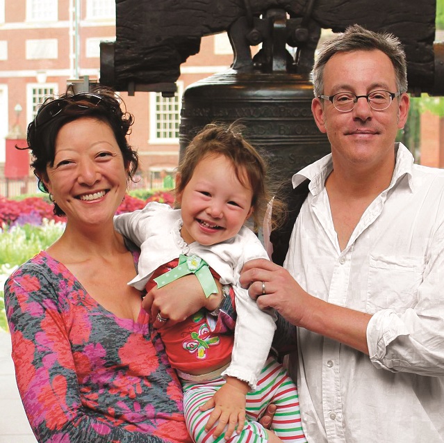 Rhea, left, with her daughter, Yeumi, and husband Michael. (Courtesy of the NRDC)