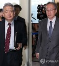 Lee Sang-deok (L), Seoul's chief delegate to the talks on Japan's sexual enslavement of Korean women during World War II, enters a conference room at the Foreign Ministry in Seoul on March 16, 2015. At right is his Japanese counterpart, Junichi Ihara. The sides are seeking to improve their icy ties as this year marks the 50th anniversary of the normalization of their bilateral relations. The year also marks the 70th anniversary of Seoul's liberation from Tokyo's colonial rule in 1945. (Yonhap)