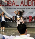 K-pop hopefuls participate in the 2015 Global Audition at LA Theatre Center Saturday. (Park Sang-hyuk/Korea Times)