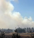 Shown is a fire that broke out in North Korea rapidly spreading to the South Korean side of the inter-Korean border near the Dora Observatory in Paju, Gyeonggi Province, a popular tourist destination, on March 23. The observatory was closed to visitors, and no casualties or damage have been reported. More than 50 South Korean firefighters were putting out the fire. The cause of the fire was unknown. Authorities have also restricted access to the customs office leading to the South Korea-run industrial complex in the North's border town of Kaesong. (Yonhap)